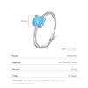 Real 925 Sterling Silver Round Exquisite Charm Sparkling Opal Finger Ring Fashion Female Jewelry For Women Accessories