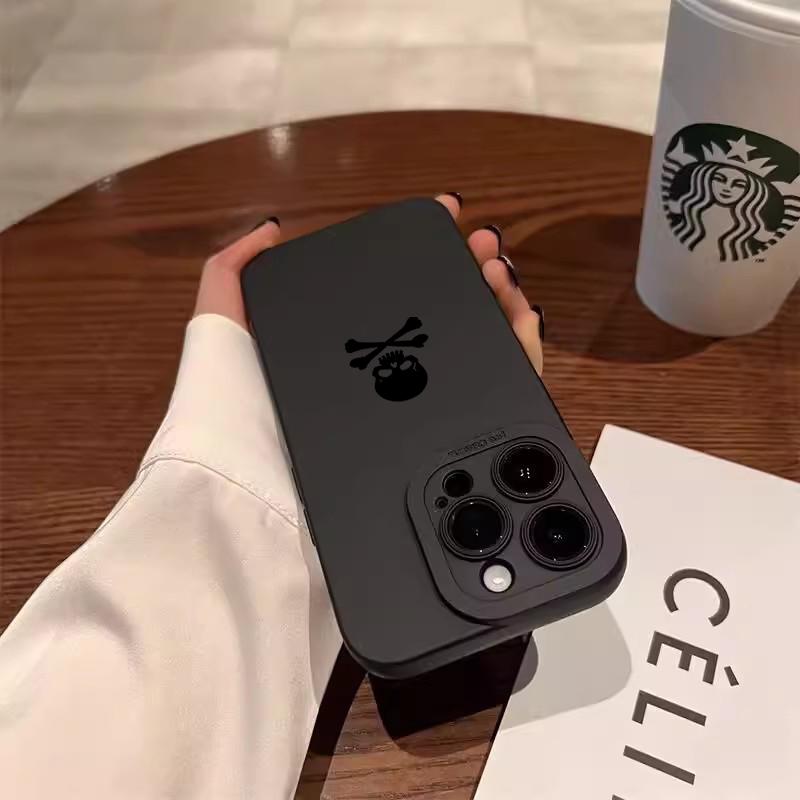 Black Skull Phone Case For iPhone 15 Cases iPhone 14 13 12 11 Pro Max Mini XS Max XR X 7 8 Plus SE Matte Soft Silicone Cover