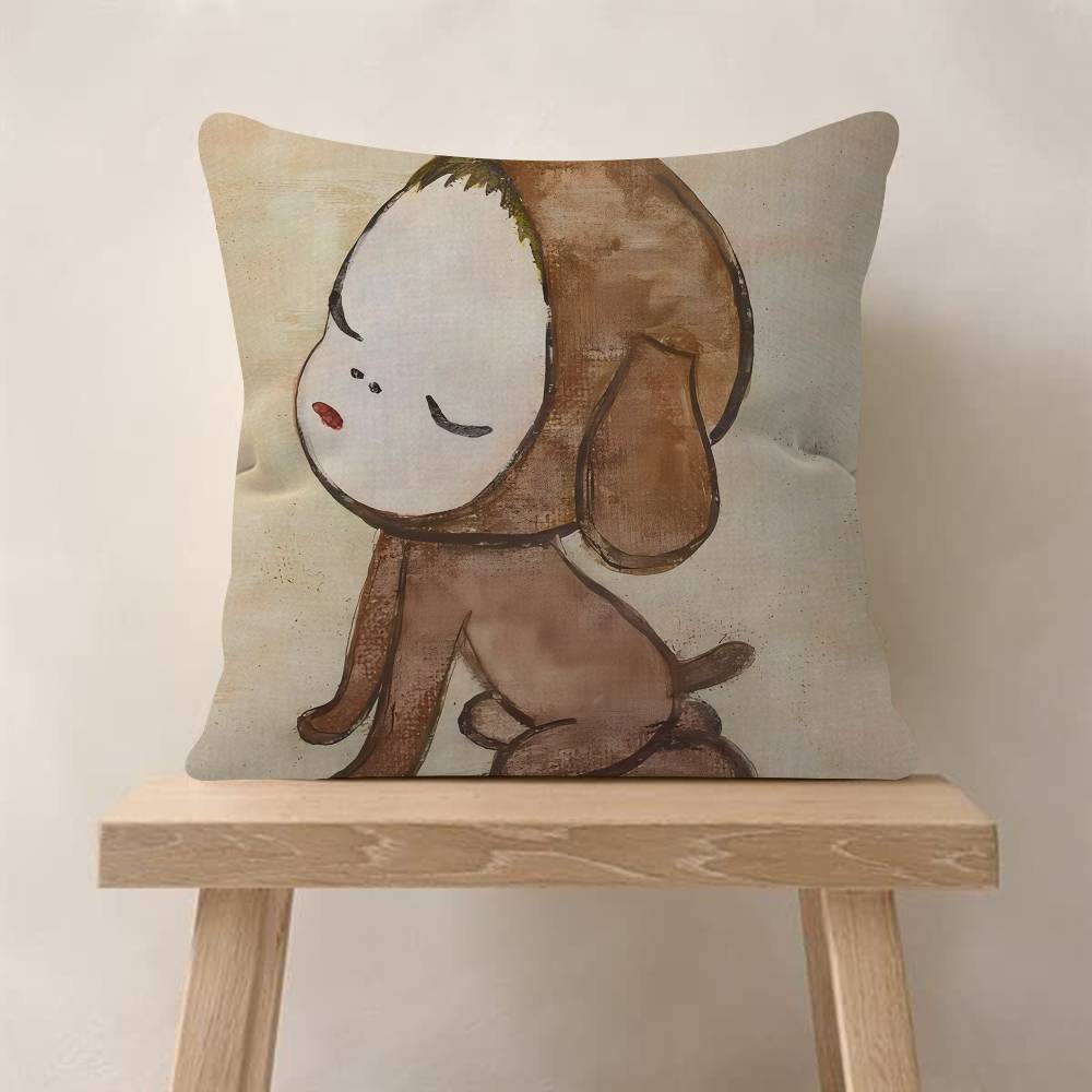 YYoshitomo Nara DDoll Cushion Cover Car Throw Pillow Case For Sofa Car Christmas Gift 40x40cm 45x45cm