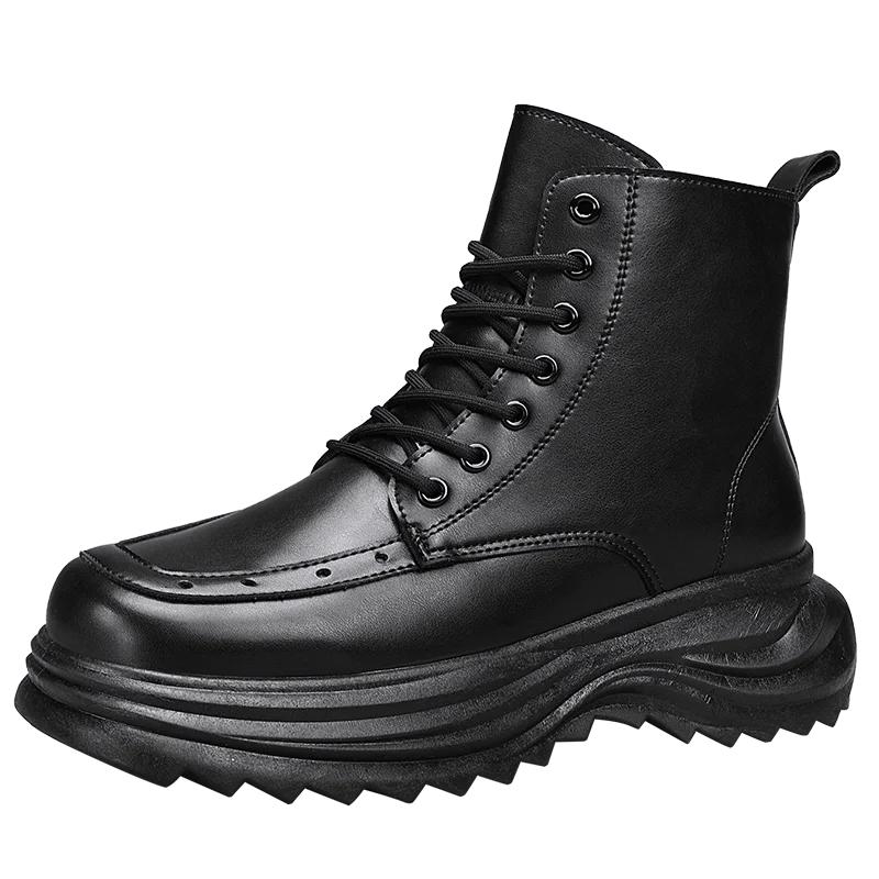 High Boots Men Booties Man Work and Safety Shoes Men's Leather Winter Shoes Taco Ankle Boots Mens Shoe Brown Boot Cowboy Snow &