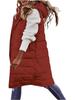 New European & American Fashion: Women's Solid Color Hooded Slim-Fit Sleeveless Mid-Length Cotton Vest
