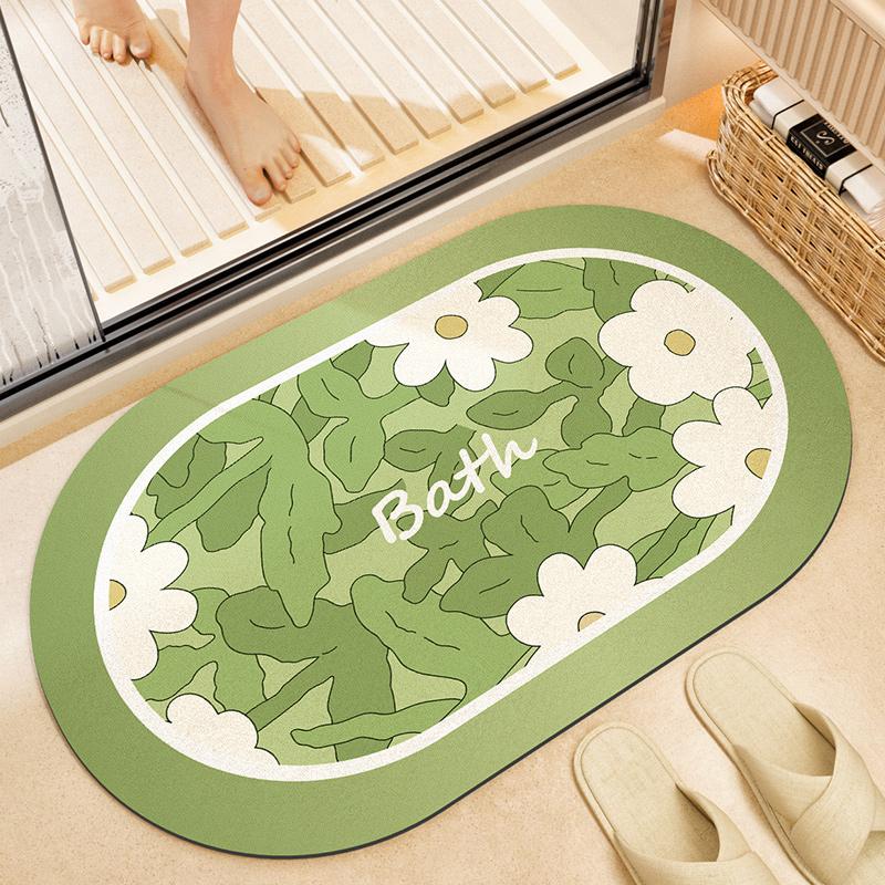 Bathroom absorbent floor mat household toilet door foot mat toilet carpet bathroom non-slip mat diatom mud cushion