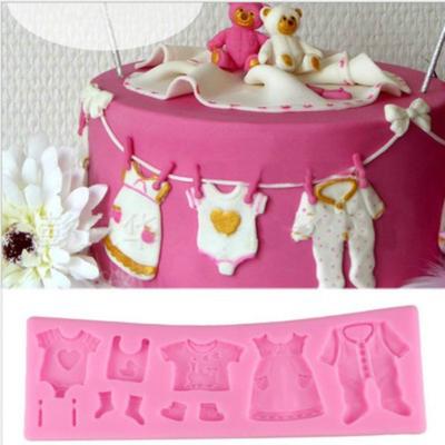 3D Baby Clothes Shower DIY Silicone Mold Fondant Kitchen Cake Decorating Mold