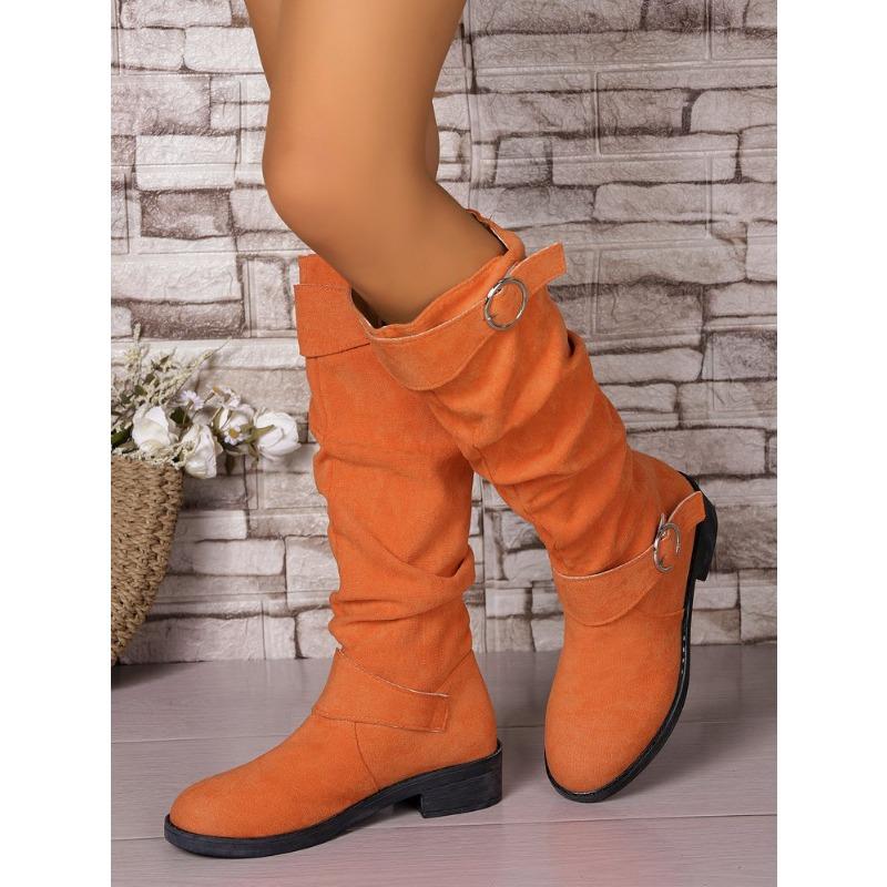 

Новые женские ботинки большого размера в стиле ретро, осенние ботинки на толстом каблуке, облегающие длинные ботинки, ковбойские ботинки в западном стиле, рыцарские 37 оранжевый
