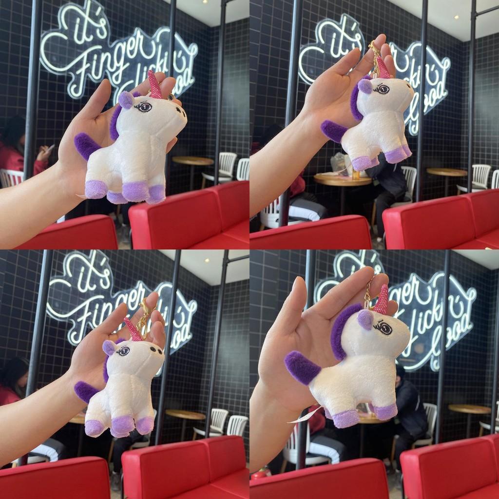 Purple Unicorn Stuffed Doll With Silver Keyring For Childrens Party Favor