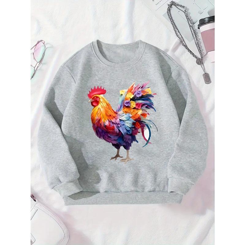 2024 5 30 Pattern Girls' Round Neck Sweatshirt