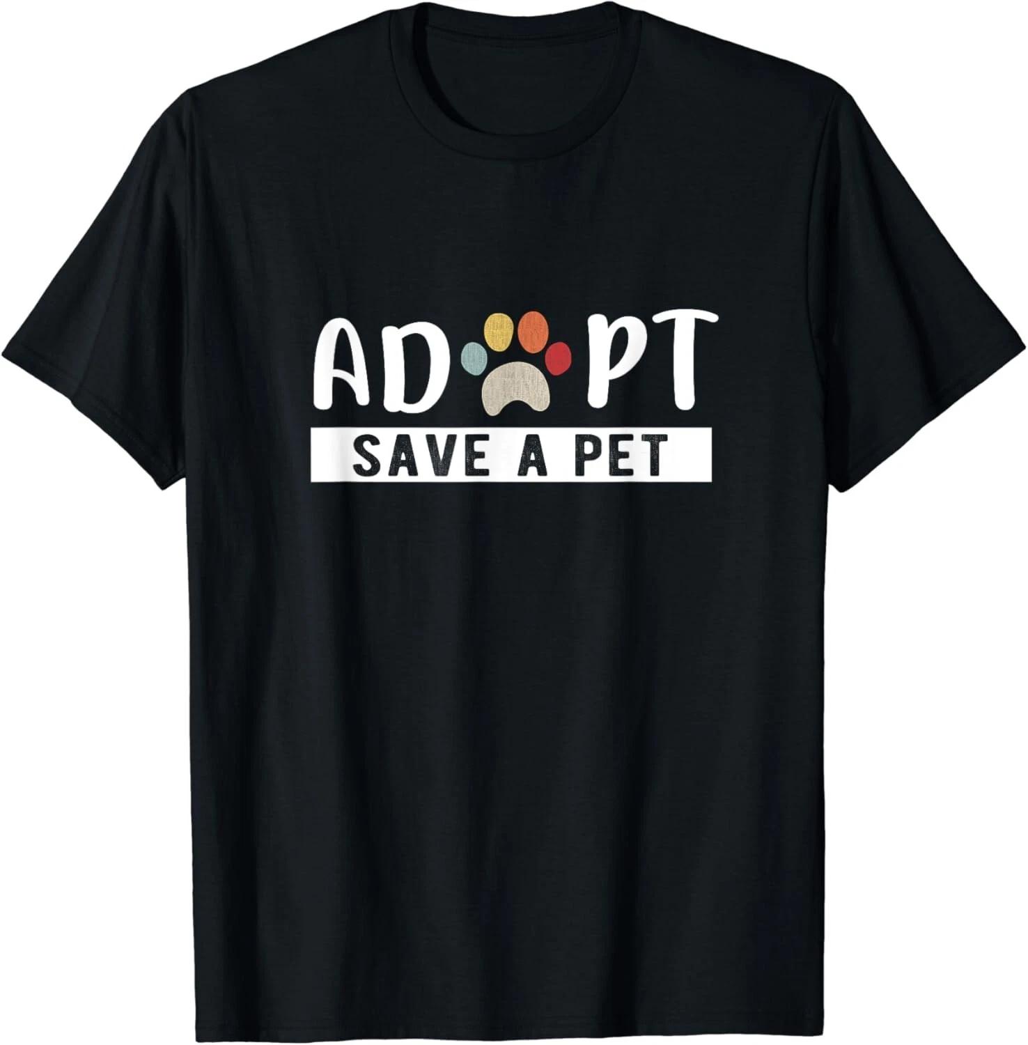 Adopt Save a Pet Cat and Dog Animals Rescue Gift T-Shirt S