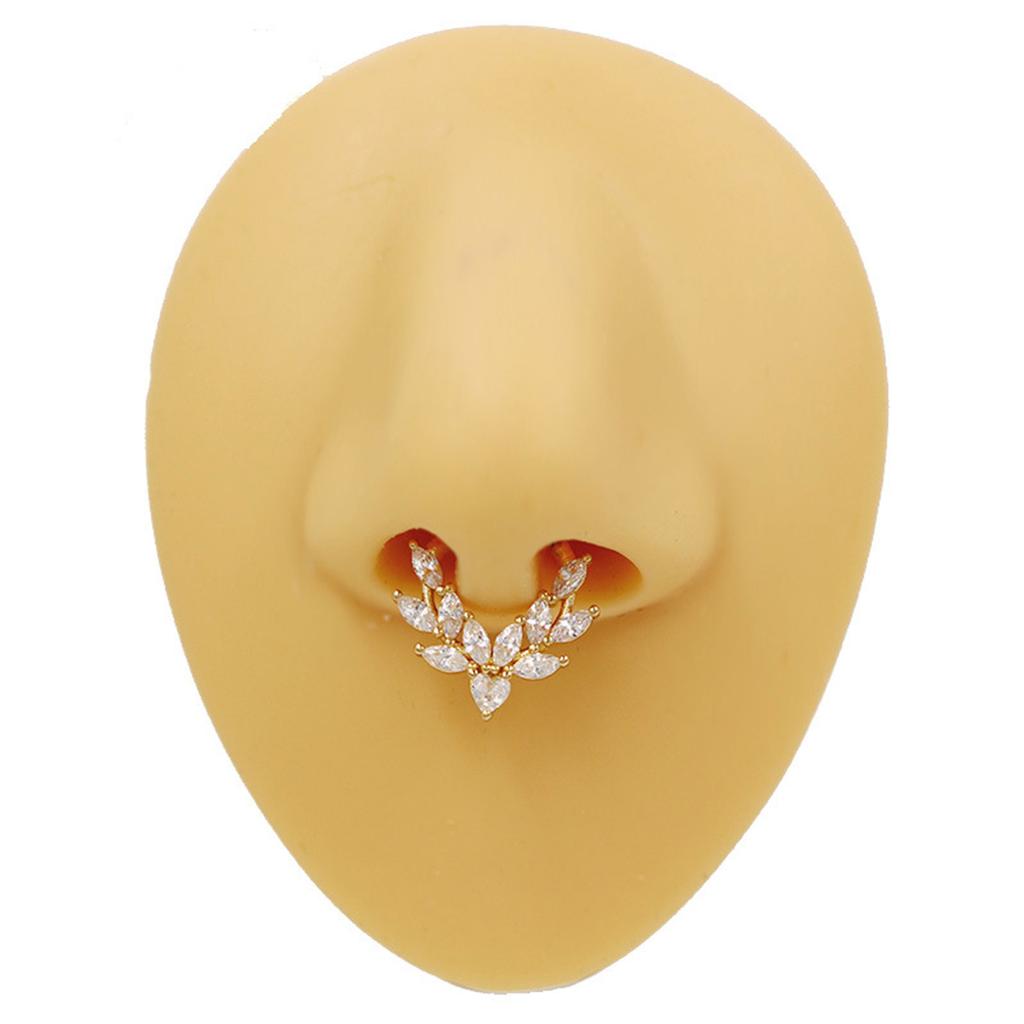 Crystal Nose Piercing Silver Color Septum Ring Stainless Steel Accessory for Ear Helix Cartilage Body Accessories