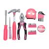 24-teiliges Mini-Werkzeugset mit rutschfestem Griff, Pink, Tragbares Handwerkzeug-Set für Frauen, Heimwerkerwerkzeug