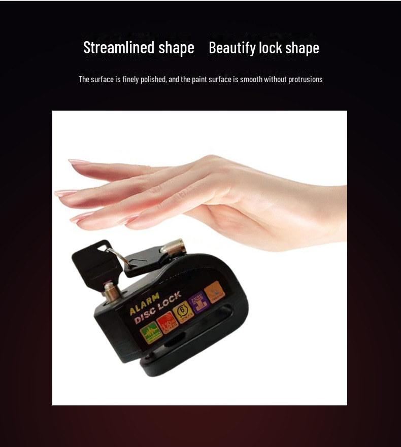 Anti-Theft Disc Brake Lock with Alarm for Mountain Bikes, Motorcycles, and E-Bikes