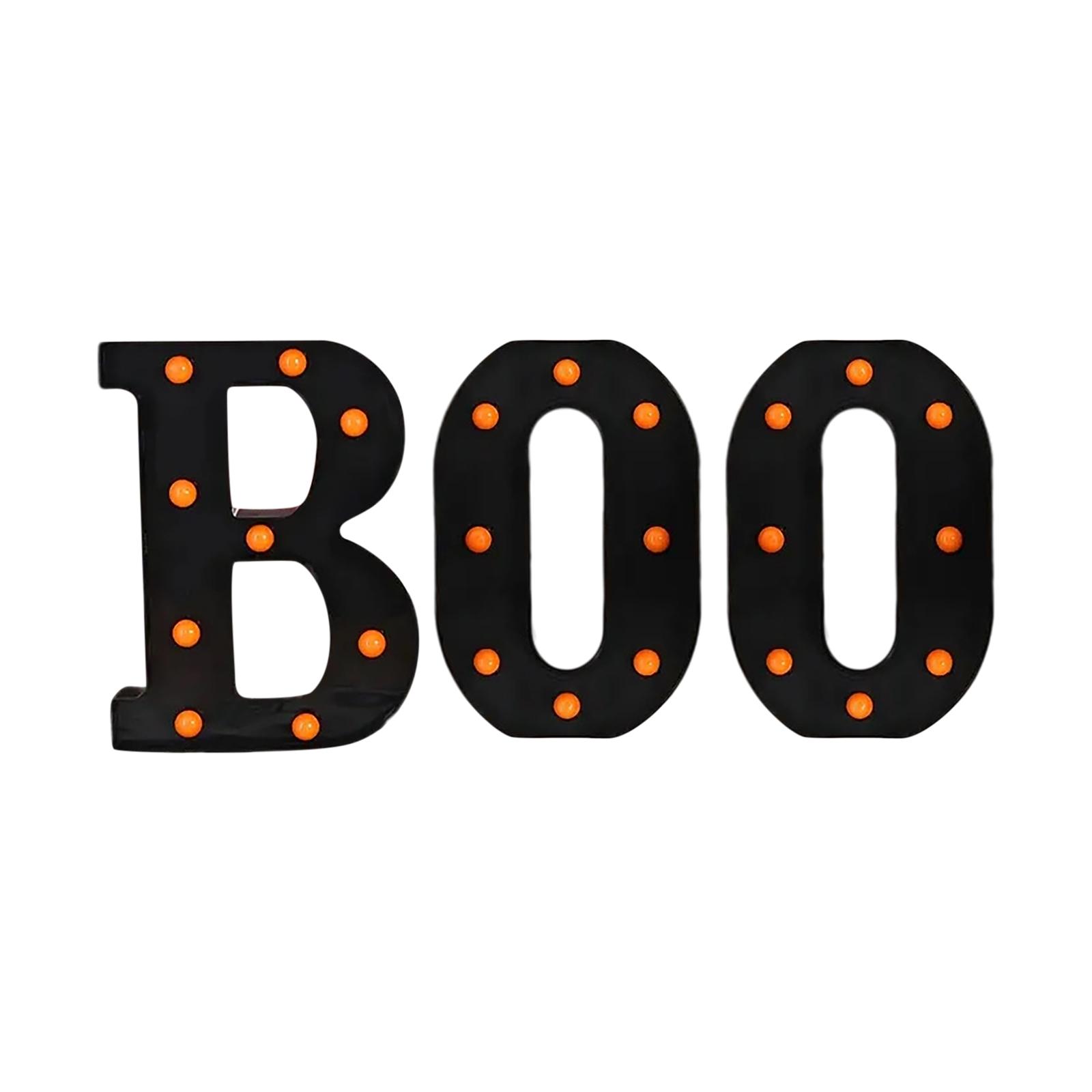 

LED Halloween Letter Lights Festival Luminous Letter Horror Desktop Scene Layout Atmosphere Props Decoration Lights, Desktop Ornaments One Size