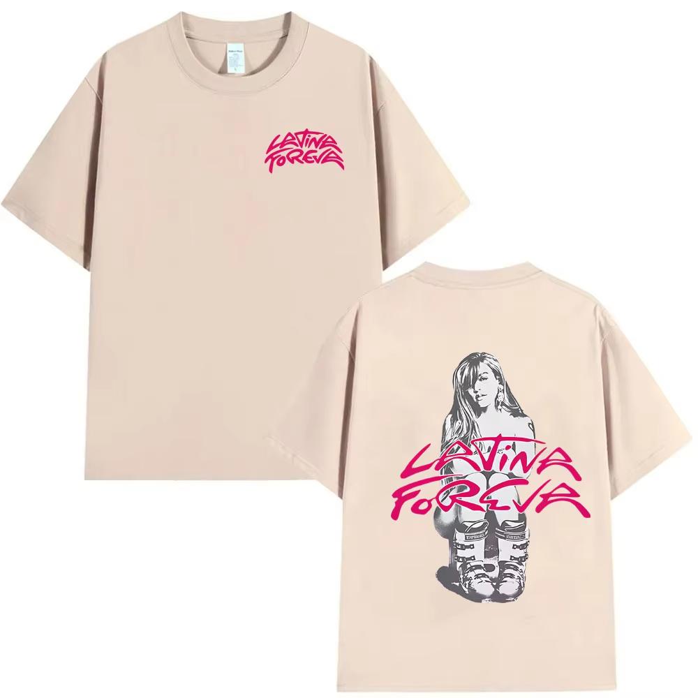 Karol G Tropicoqueta Latina Foreva 2025 Album Merch T-shirt Men's Women Fashion Oversized Streetwear Male Summer Cotton T Shirts