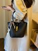 Trendy Cross-Buckle Bucket Bag: Versatile, High-End Fashion Handbag