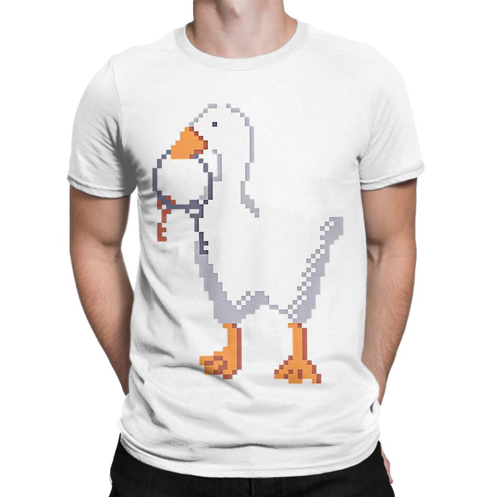 Untitled Goose Game 8 Bit Funny 100 Cotton TShirt Untitled Goose Game Tees Tops For Unisex