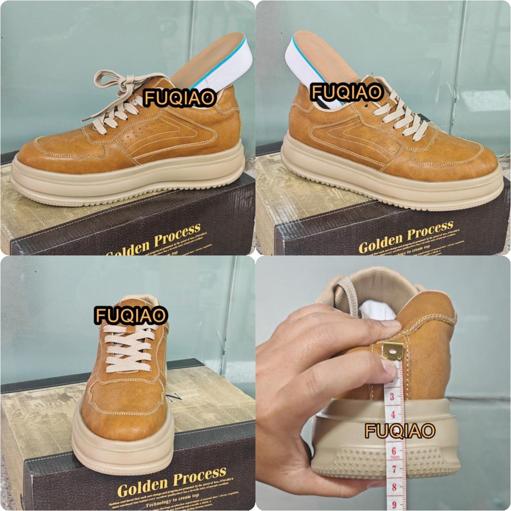 7CM Height Increasing Casual Shoes for Men & Women Leather Breathable Comfortable Elevator Sneakers Lightweight Fashion Sports