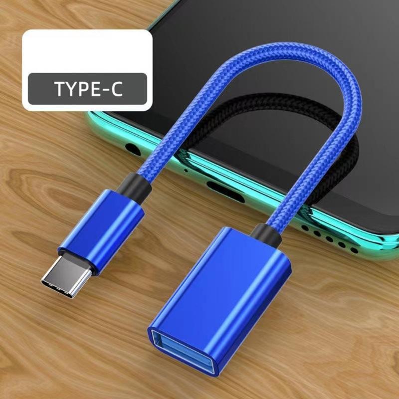 3Pcs/Set Type C To USB 2.0 Female OTG Cable For Phone Tablet Connect U Disk Mouse Keyboards With Braided Design