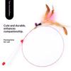 Flexible Steel Wire Cat Teaser Wand with Soft Feather Crisp Bell Interactive Play Toy for Indoor Cats Daily Play