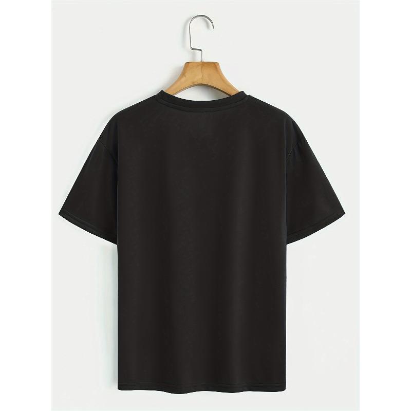 European Size Mode Coconut Tree On Switch Fluorescent Green Rose Red English Letter Printed Pattern VintageSummer Round Neck Short