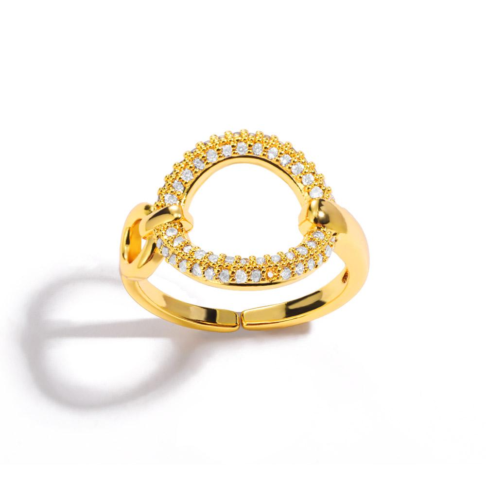 Round Hollow Rings For Women Gold Color Stainless Steel Hoop Open Rings Fashion personality Waterproof Metal Jewelry Accessories