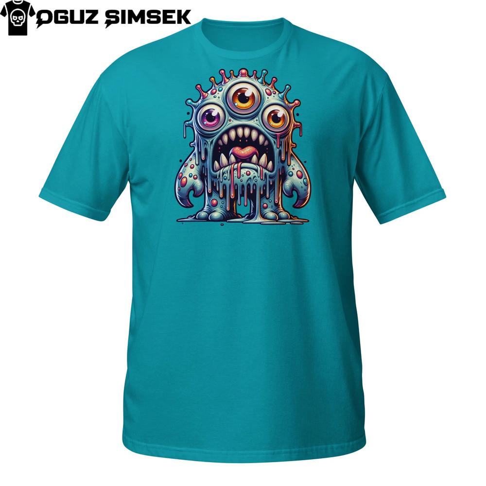 

Dripping Slime Monster T-Shirt | 4-Eyed Creepy Cute Alien Blob | Weird Art Tee 2XL