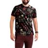 Halloween All Over Print T Shirt, Cute Pumpkin Graphic Tee for Women Men