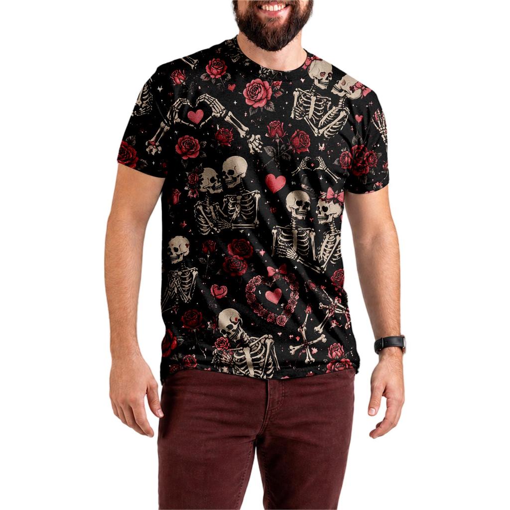Halloween All Over Print T Shirt, Cute Pumpkin Graphic Tee for Women Men