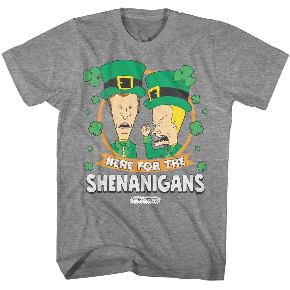 Beavis and Butthead Here For the Shenanigans Men s T Shirt M