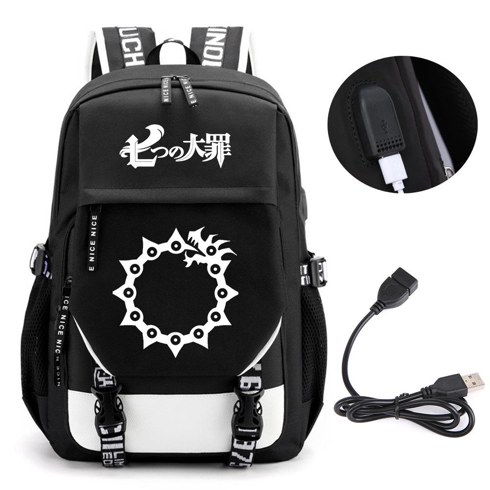 Animation Seven Deadly Sins Backpack Casual Backpack Student School Bag Men'S And Women'S Printed Computer Bag Travel Bag