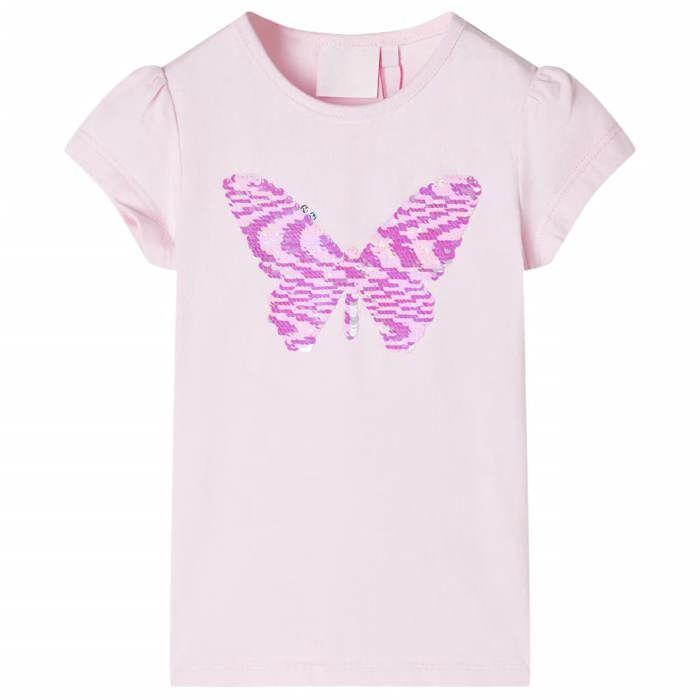 T-shirt pour enfants à mancherons rose pâle 92/104/116/128/140