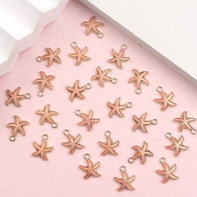 10/20/30pcs Alloy Material Enamel Starfish Pendant Creative Marine Life Pendant, DIY Bracelet Necklace Earring Pendant Beach Theme Jewelry Making