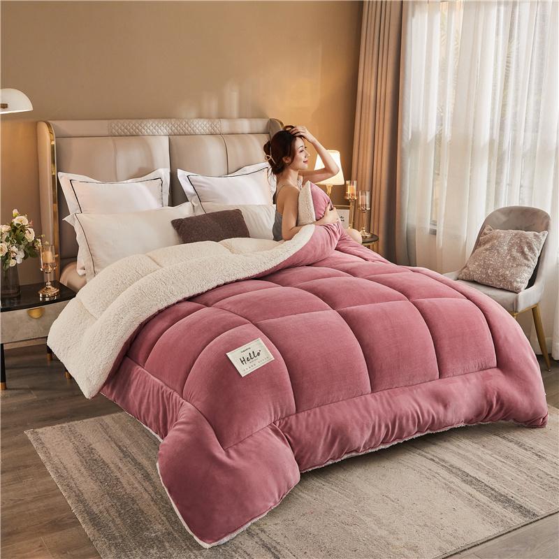 New Thick Milk Fleece Warm Blanket for Winter Artificial Lamb Cashmere Duvet Comforter Soft Warmth Weighted Blankets Quilt Core