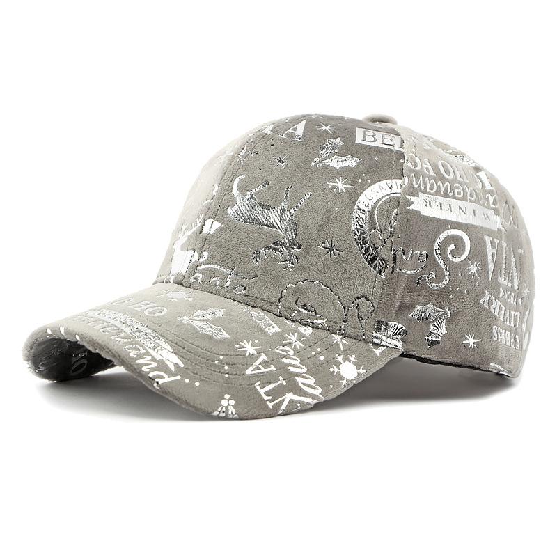 

Рождественский узор женская осенне-зимняя плюшевая бейсболка теплая кепка с буквами для мужчин серый