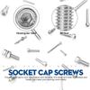 NINDEJIN 880pcs Hex Hexagon Socket Screw Assortment Kit M2 M3 M4 M5 Stainless Steel Flat Round Cap Head Bolt and Nut Set