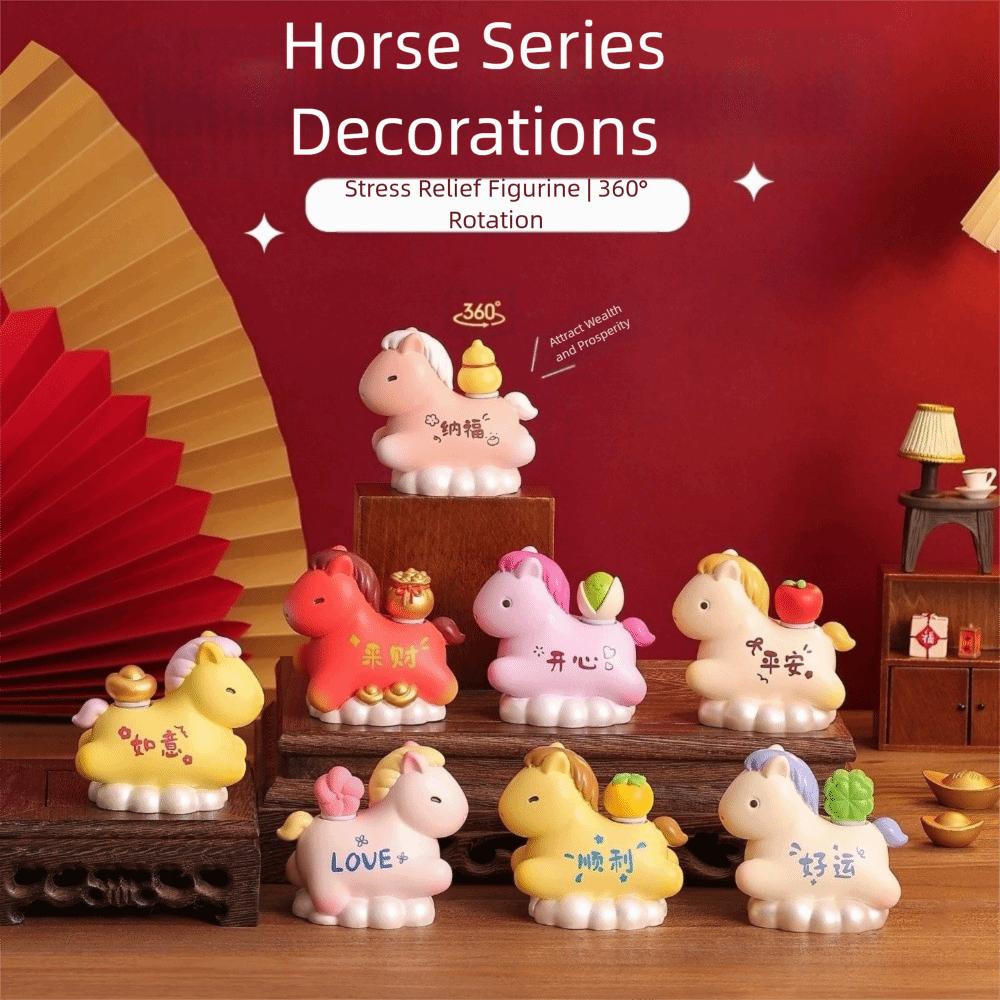 Resin Horse Figurine Multiclor Zodiac Horse Ornaments Horse Miniature  Car Decoratio