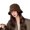 Autumn and Winter Japanese Style Retro All Match Bucket Hat with Big Head Circumference Showing Face and Small Basin Hat