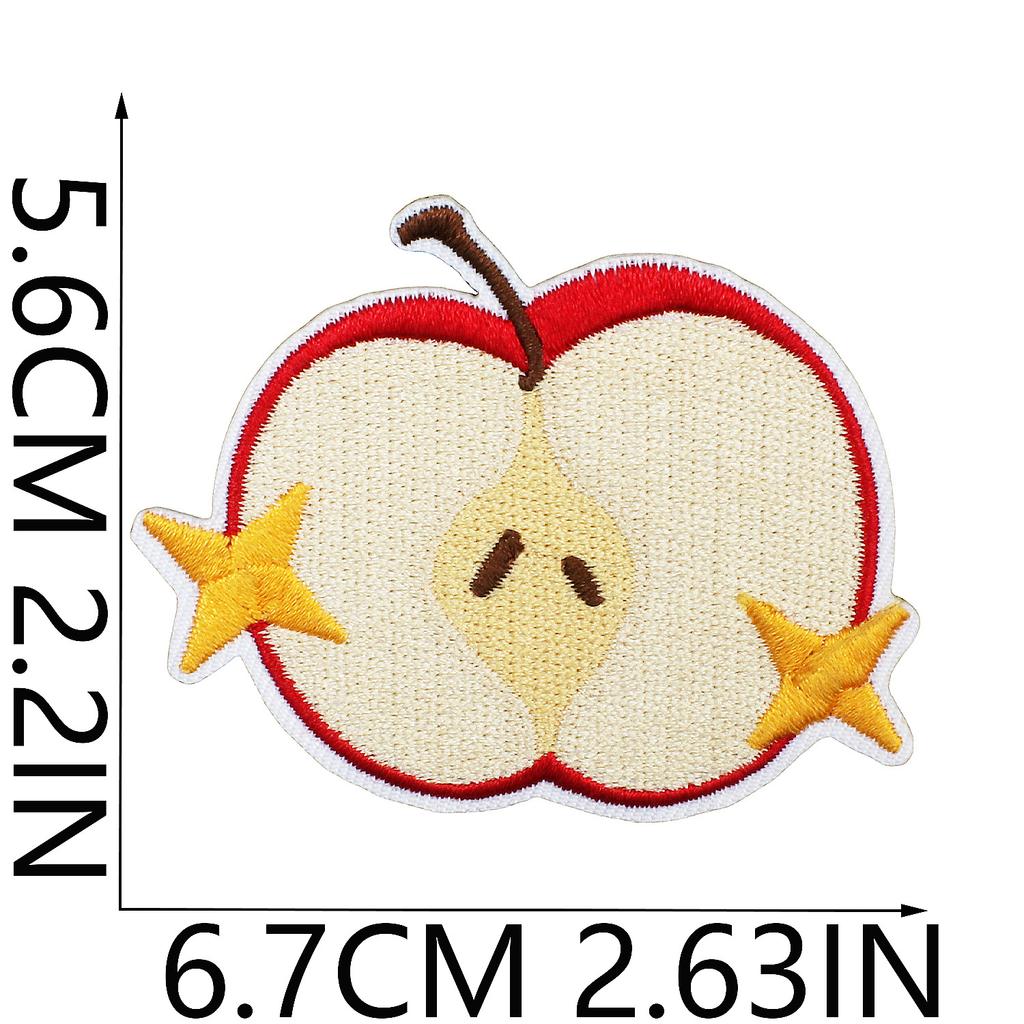 Cartoon Apple Embroidery Cloth Sticker Apple Cake Patch Sticker Children'S Clothes Decoration Stars Apple Embroidery Stamp Boy