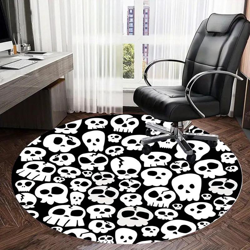 1pc Office Carpet Chair Mats Skulls Pattern Perfect for Decorating Office Chairs, Living Rooms, Or Bedrooms