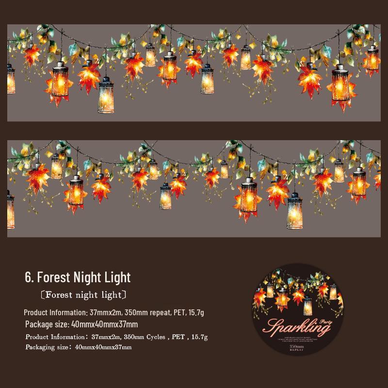 Yanji PET Hot Stamping Tape: Sparkling Party Lighting Theme - 8 Styles for Journaling & DIY Decoration