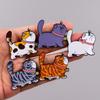 5Pieces Artistic Animal Brooch Collection Featuring Cats Stylish Suit Accessory Casual Brooches for Fashion Enthusiasts