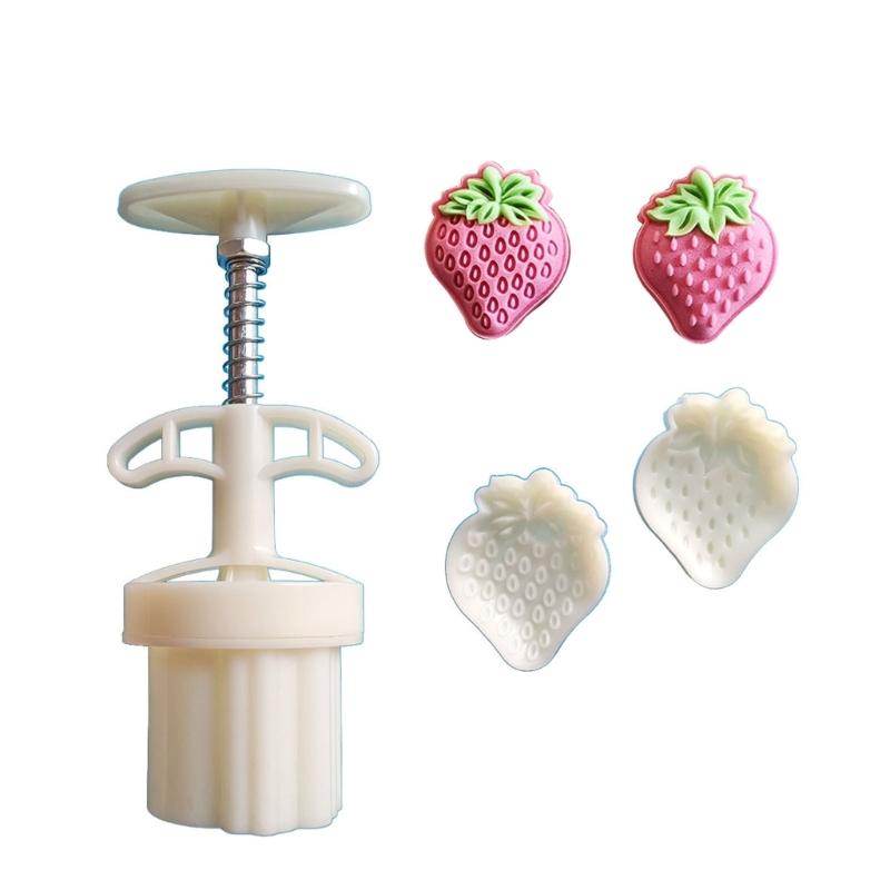 Strawberry- Mung Bean Cake Mould Set Cake Model Printed with Embossed Ice-skin Pastry Baking Tool Cookie Dessert Cutter
