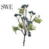 Realistic Berry Branch Decor Artificial Faux Blueberry Spray with Leaves Fake Fruit Centerpiece Stem Vase Filler for Home Office Wedding Party Kitchen
