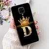 Clear Cover For Xiaomi Redmi Note 9s Case Fashion Luxury A-Z Letters Crown Soft TPU Phone Case M2003J6A1G