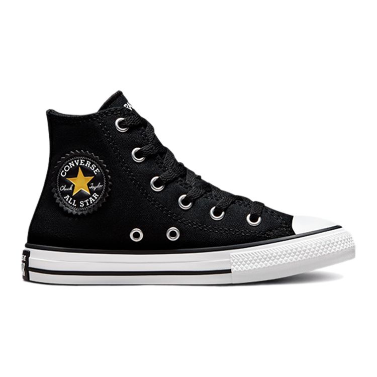 Jean-Michel Basquiat x Converse Chuck Taylor All Star High PS Pez Dispenser Kids Sneakers Black Multi Egret 372587C