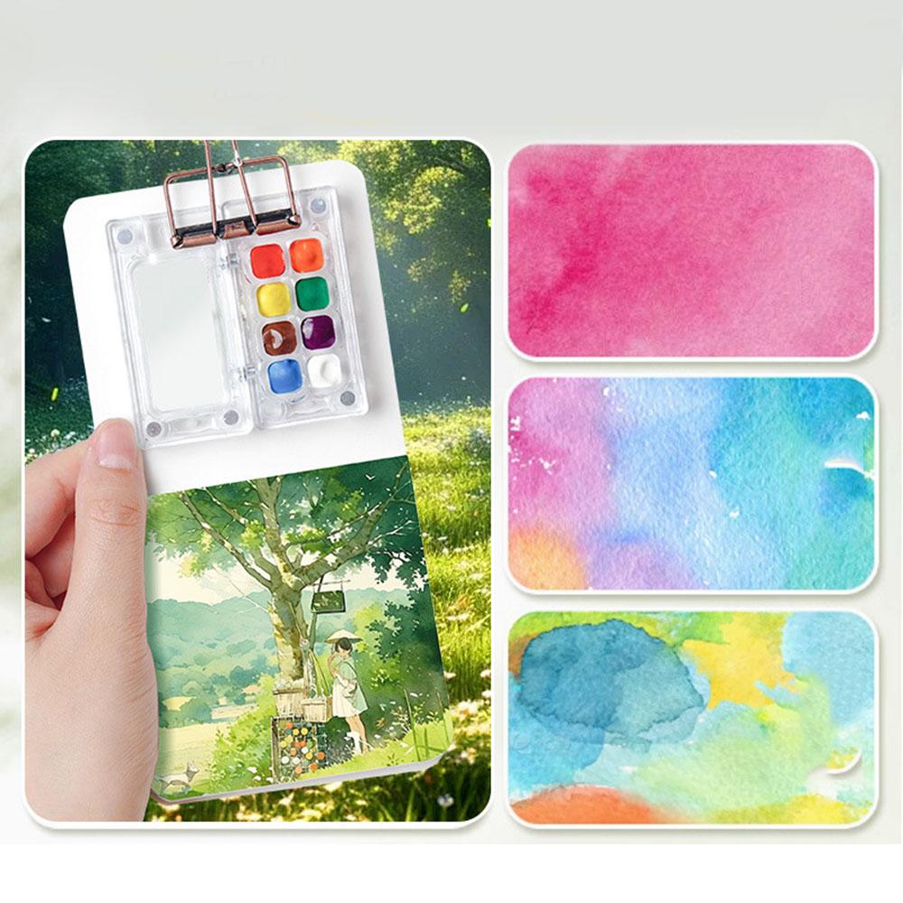 Mini Portable Palette Artist Travel Watercolor Painting Palette Set