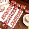 Red Happy New Year Stickers Packing Ornament Wrapping Spring Festival Decals Self Adhesive Package Decoration Chinese New Year