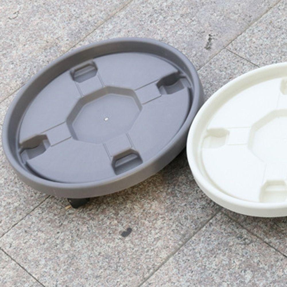 Heavy Duty Flower Pot Wheels Movable Round Plastic Tray Plant Stand Flower Pot Rack  Office