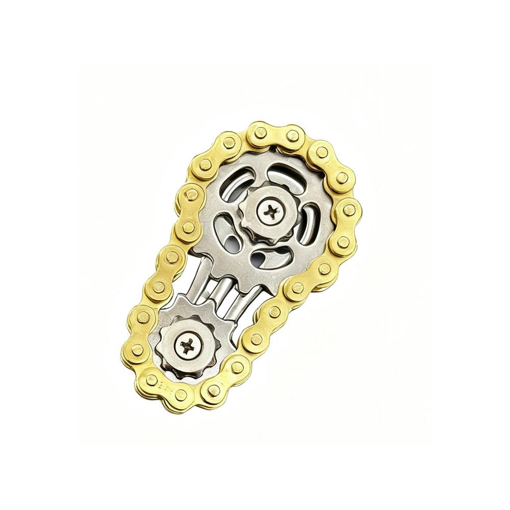 Engranaje de Volante de Metal Cadena Giroscopio Giroscopio de Punta de Dedo Piñones Juguetes Fidgets Juguetes Anti-estrés para Moverse Spinners de Dedo Juguetes de Ejercicio para Dedos Navidad