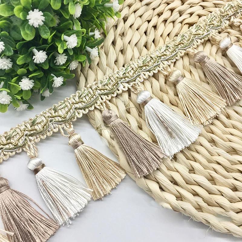 11 Meter Quasten-Spitzenborte Handgefertigt DIY Spitzenbesatz Quastenfransen Kleidung Vorhang Tischpolsterung Sofa Dekoratives Zubehör