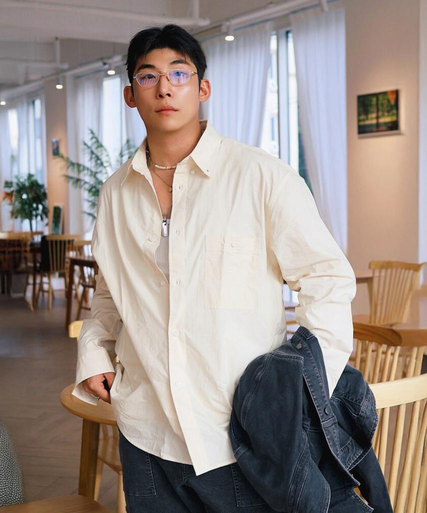 SHIFT.G Relax Fit Solid Shirts Ivory