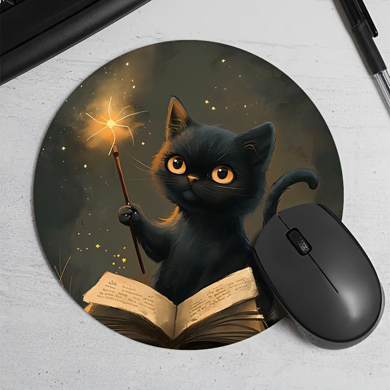 Random Placement Printed Cat Round Portable Mouse Pad Computer Office Desk Mat Durable Non-Slip Thickened Cartoon Table Mat